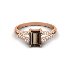 14k Vermeil Gold Natural Chocolate Quartz Ring